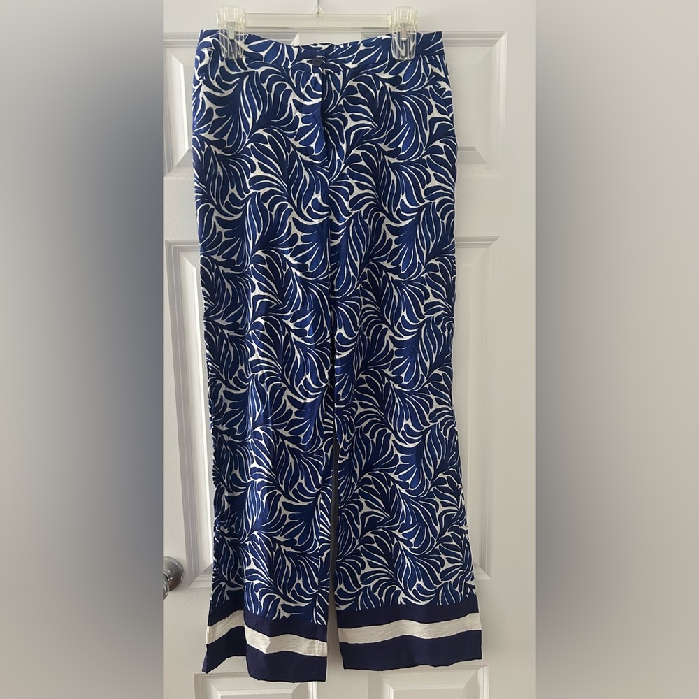 H&M Wide Trousers- Dark Blue Patterned
